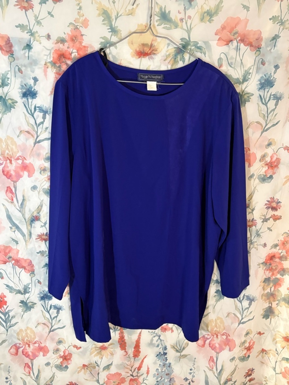 Vintage Women's Purple Blouse/Mini Dress